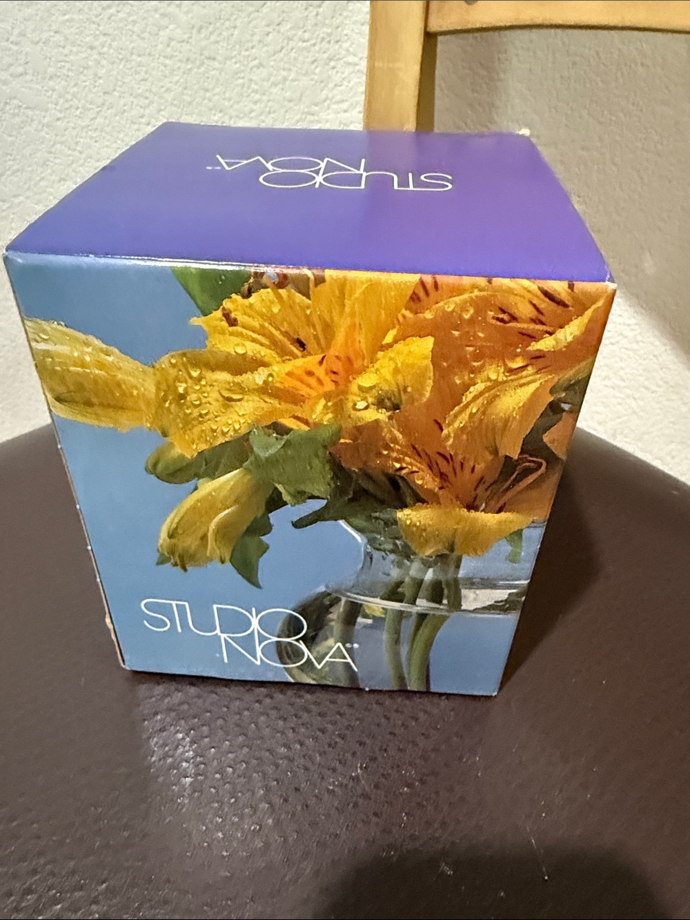 Studio Nova Yellow Floral Decorative Box with Blue Accents